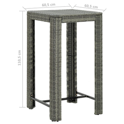 Set da Bar da Giardino 5 pz con Cuscini in Polyrattan Grigio - homemem39