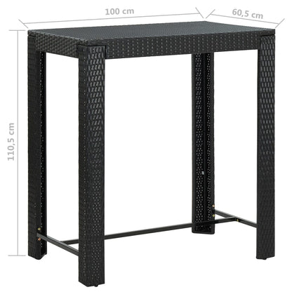 Set Bar da Giardino 5 pz con Cuscini Polyrattan Nero - homemem39