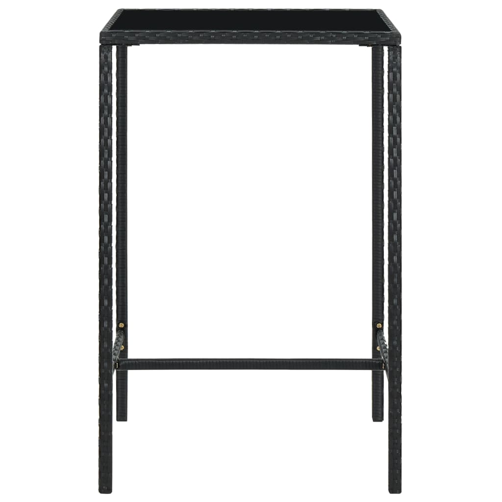 Set Bar da Giardino 5 pz con Cuscini in Polyrattan Nero - homemem39