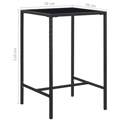 Set Bar da Giardino 5 pz con Cuscini in Polyrattan Nero - homemem39