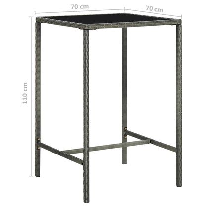 Set da Bar da Giardino 5 pz con Cuscini in Polyrattan Grigio - homemem39