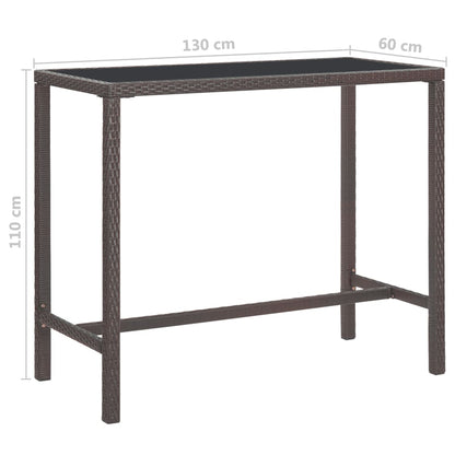 Set da Bar da Giardino 5 pz con Cuscini in Polyrattan Marrone - homemem39