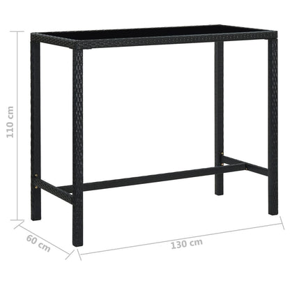 Set Bar da Giardino 5 pz con Cuscini in Polyrattan Nero - homemem39