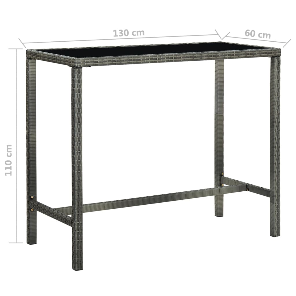 Set da Bar da Giardino 5 pz con Cuscini in Polyrattan Grigio - homemem39