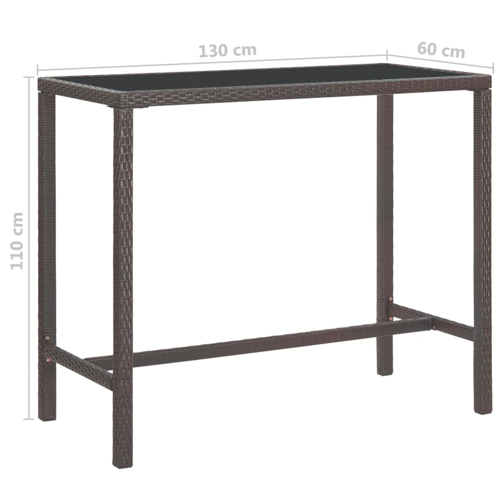 Set da Bar da Giardino 7 pz con Cuscini in Polyrattan Marrone - homemem39