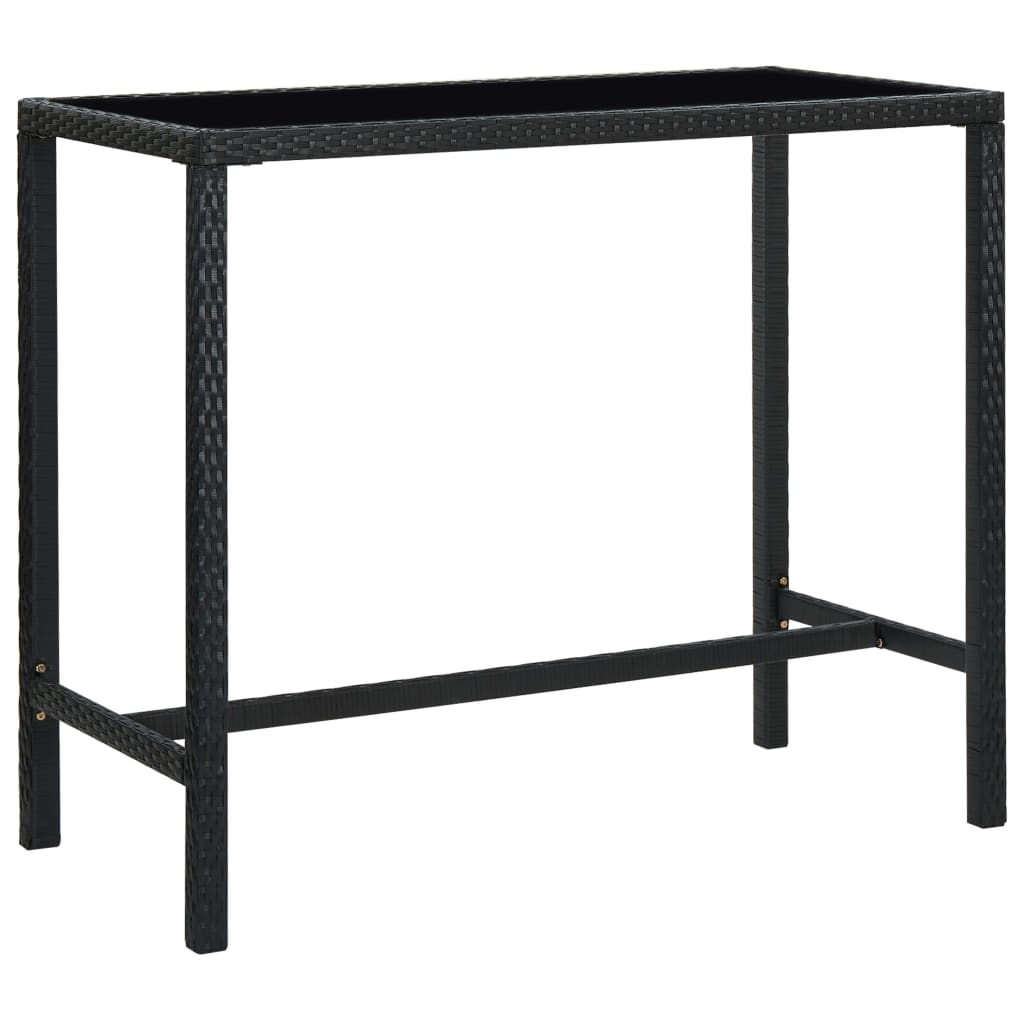 Set Bar da Giardino 7 pz con Cuscini in Polyrattan Nero - homemem39