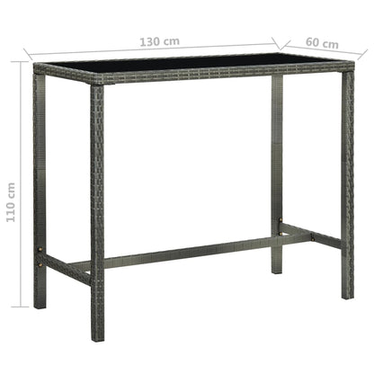 Set da Bar da Giardino 7 pz con Cuscini in Polyrattan Grigio - homemem39