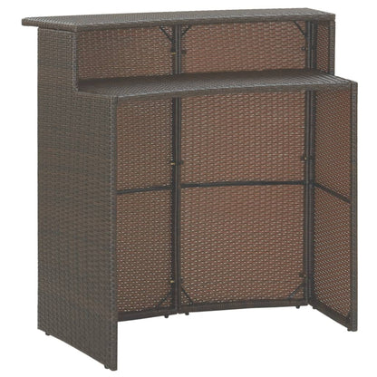 Set Bar da Giardino 3 pz con Cuscini Polyrattan Marrone - homemem39