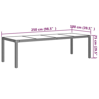 Set da Pranzo da Giardino 9 pz con Cuscini Polyrattan Marrone - homemem39