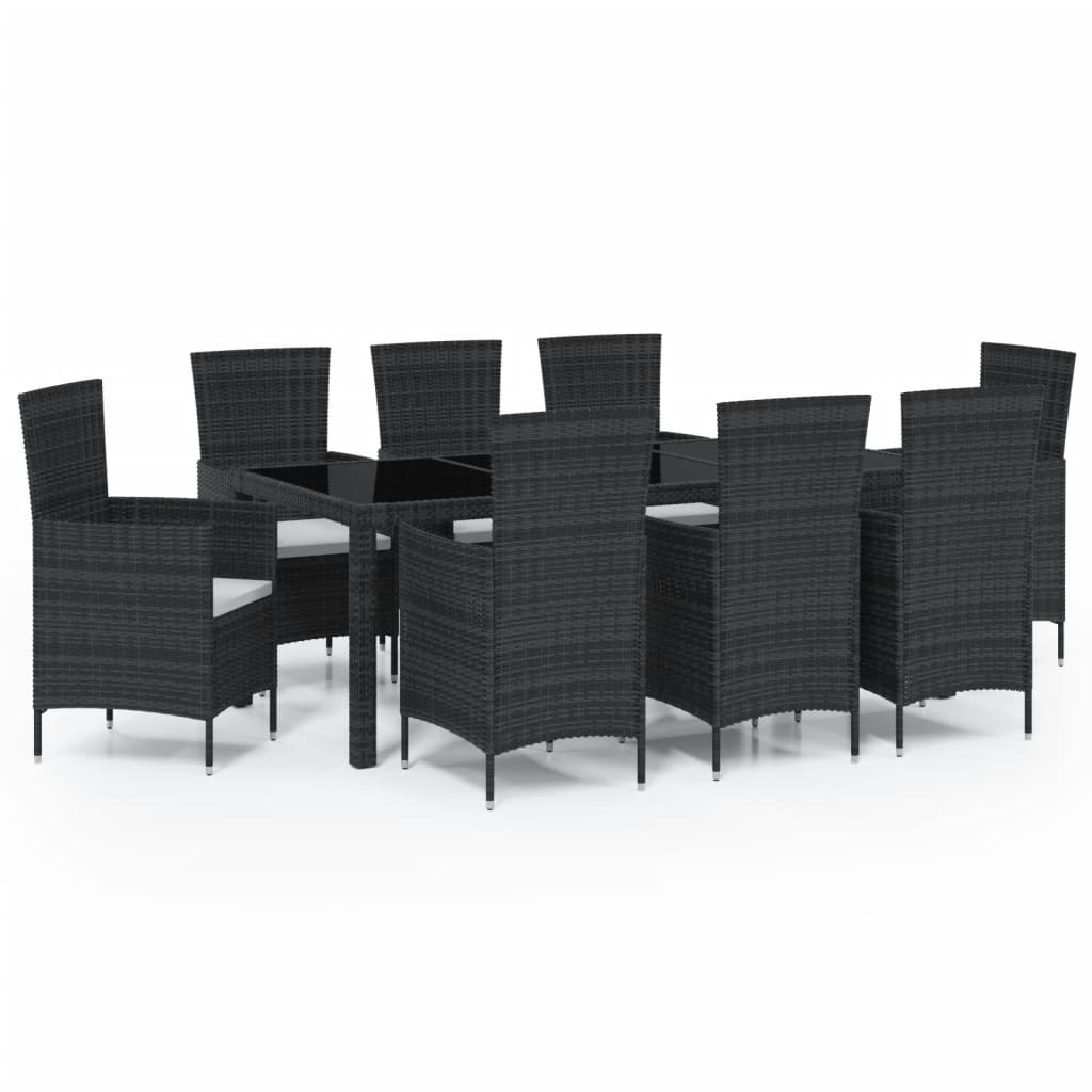 Set Mobili da Giardino 9 pz con Cuscini in Polyrattan - homemem39