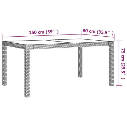 Set da Pranzo da Esterno 5 pz con Cuscini in Polyrattan Grigio - homemem39