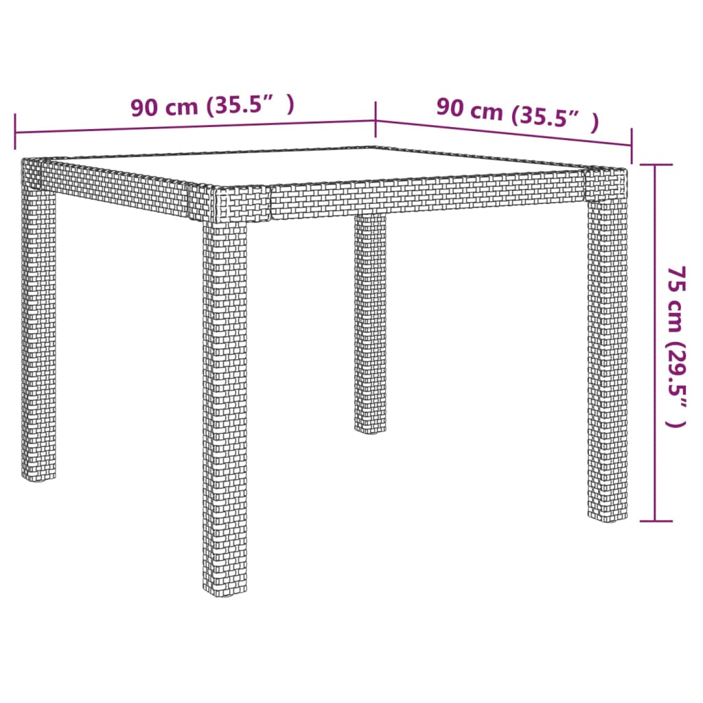 Set da Pranzo per Esterni 3 pz con Cuscini in Polyrattan Grigio - homemem39