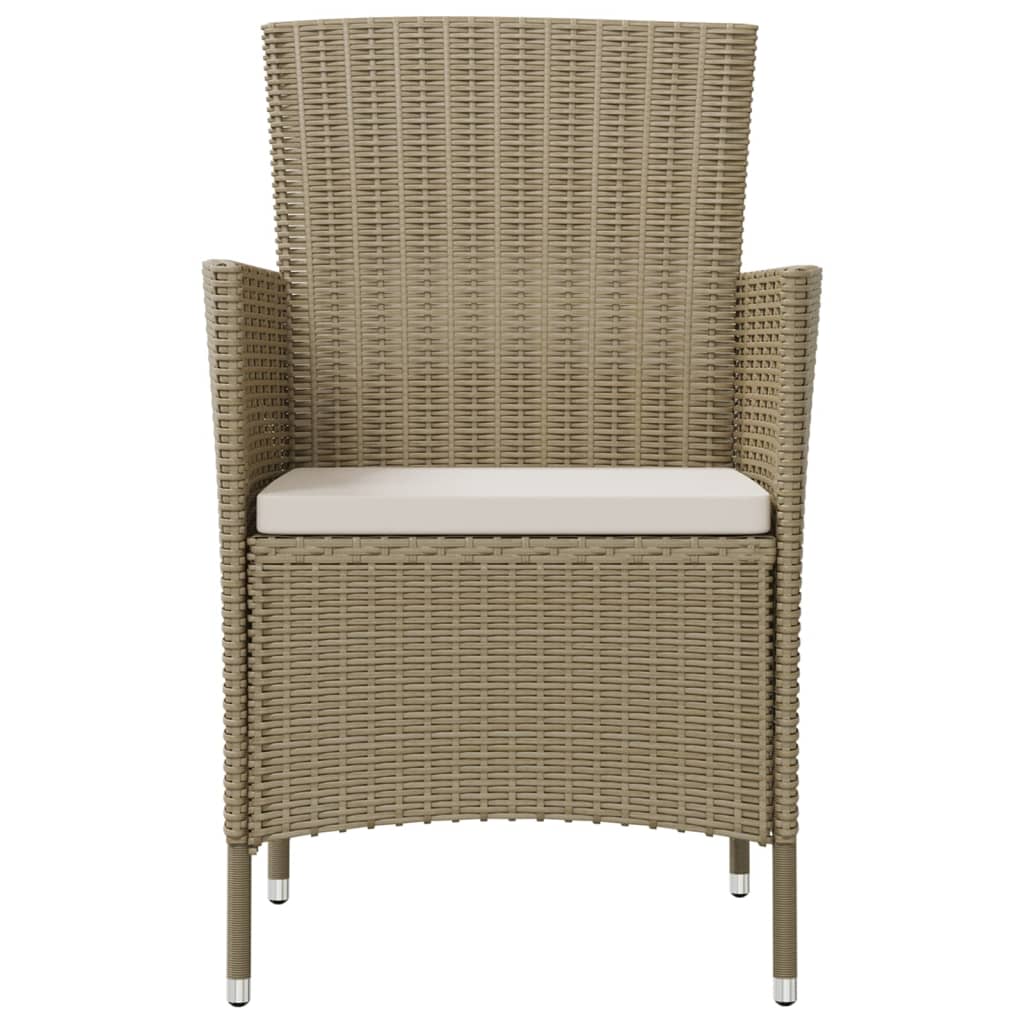 Set da Pranzo da Giardino 9 pz con Cuscini in Polyrattan Beige - homemem39