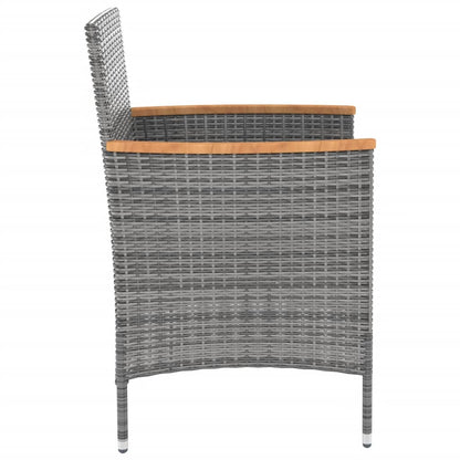 Set da Pranzo da Esterno 5 pz con Cuscini in Polyrattan Grigio - homemem39