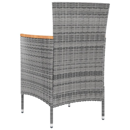 Set da Pranzo da Esterno 5 pz con Cuscini in Polyrattan Grigio - homemem39