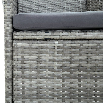 Set da Pranzo da Esterno 5 pz con Cuscini in Polyrattan Grigio - homemem39