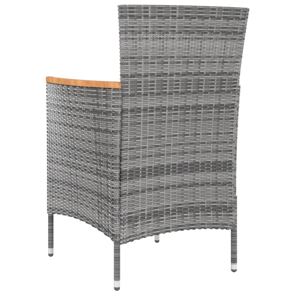 Set da Pranzo da Esterno 9 pz con Cuscini in Polyrattan Grigio - homemem39