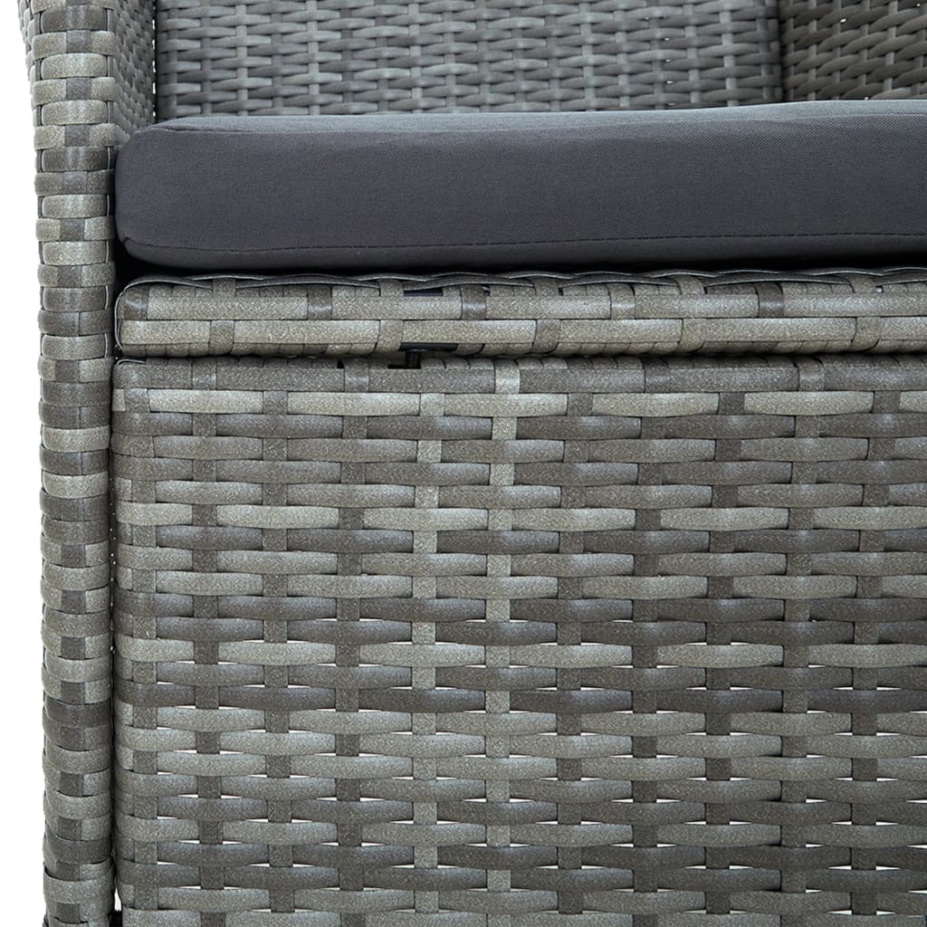 Set da Pranzo da Esterno 9 pz con Cuscini in Polyrattan Grigio - homemem39