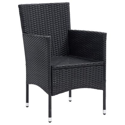 Set da Pranzo per Giardino 7 pz con Cuscini Polyrattan Nero - homemem39