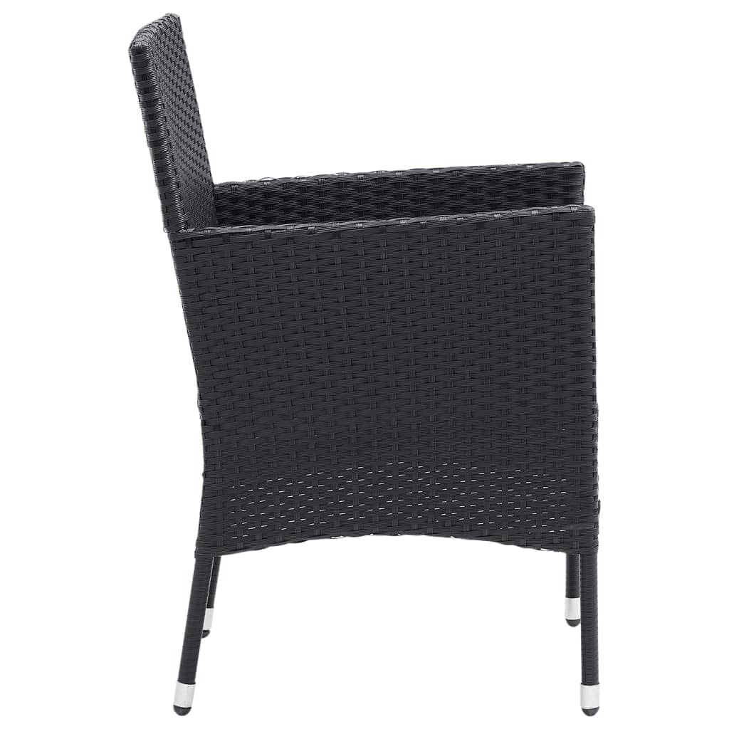 Set da Pranzo per Giardino 7 pz con Cuscini Polyrattan Nero - homemem39