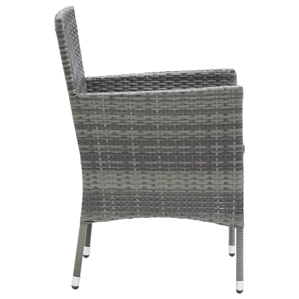 Set da Pranzo per Giardino 5 pz con Cuscini Polyrattan Grigio - homemem39