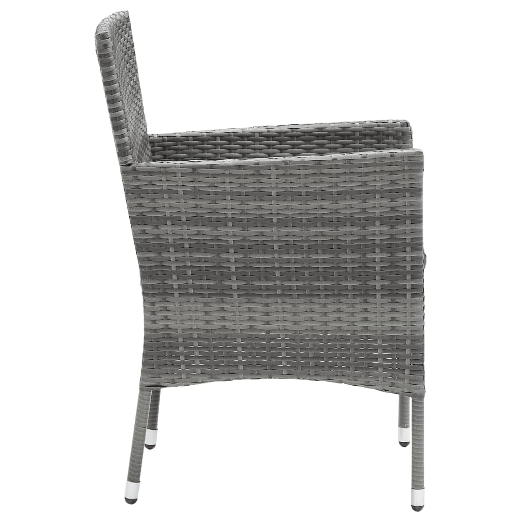 Set da Pranzo per Giardino 7 pz con Cuscini Polyrattan Grigio - homemem39