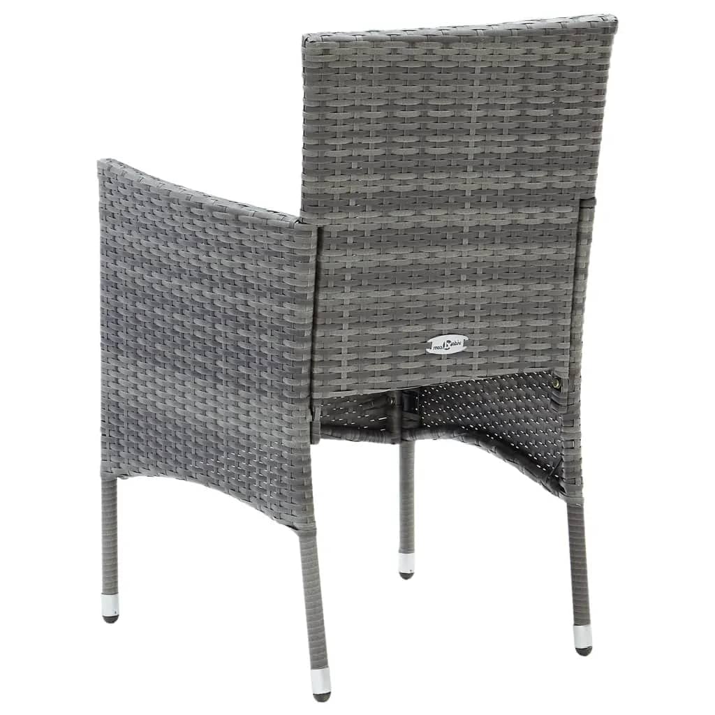 Set da Pranzo per Giardino 7 pz con Cuscini Polyrattan Grigio - homemem39