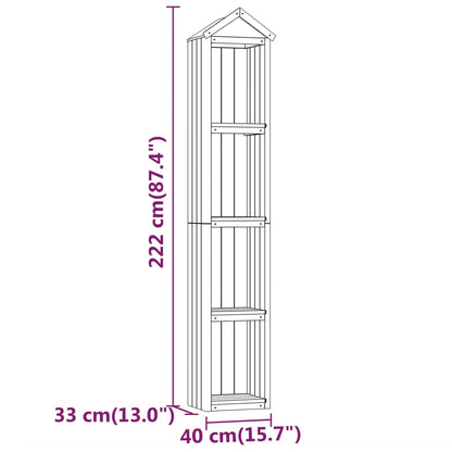 Capanno per Attrezzi da Giardino 40x33x222cm in Pino Impregnato - homemem39