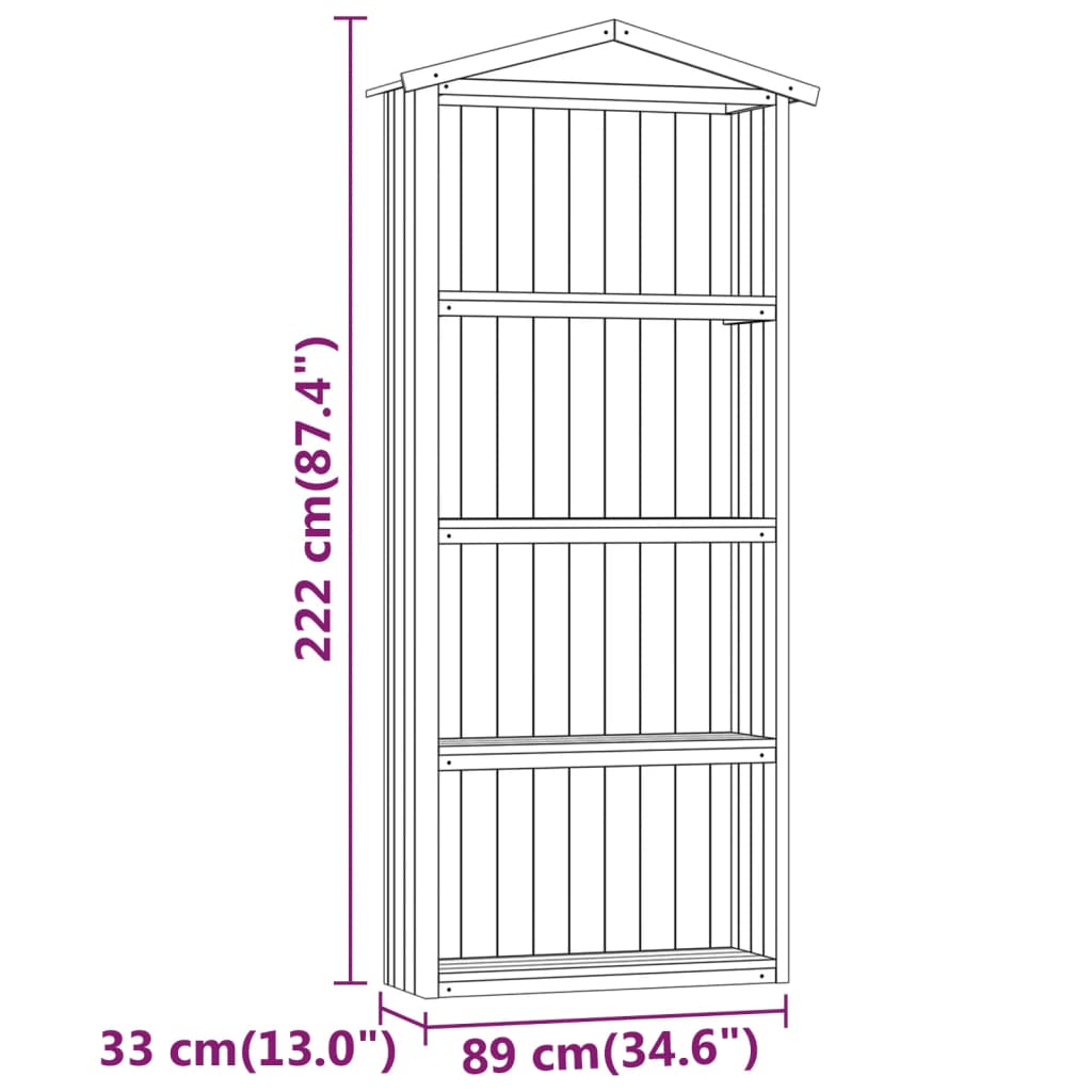 Capanno per Attrezzi da Giardino 89x33x222 cm Pino Impregnato - homemem39