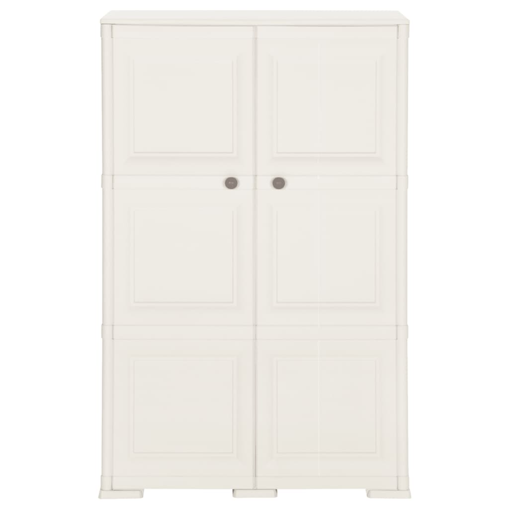 Armadietto in Plastica 79x43x125 cm Effetto Legno Bianco Angora - homemem39