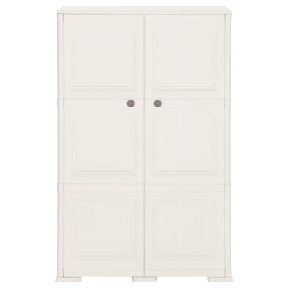 Armadietto in Plastica 79x43x125 cm Effetto Legno Bianco Angora - homemem39