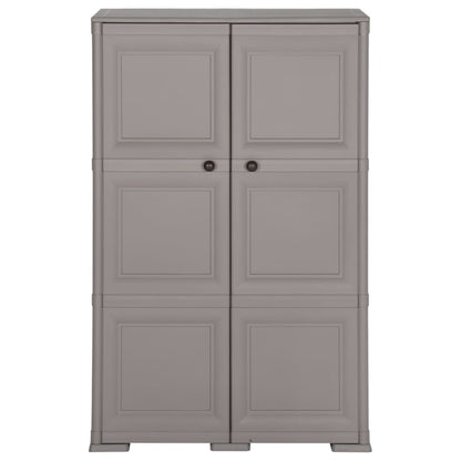 Armadietto in Plastica 79x43x125 cm Effetto Legno Grigio - homemem39