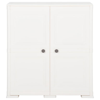 Armadietto in Plastica 79x43x85,5 cm Effetto Legno Bianco - homemem39