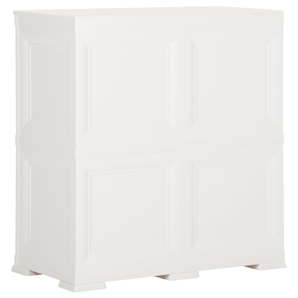 Armadietto in Plastica 79x43x85,5 cm Effetto Legno Bianco - homemem39