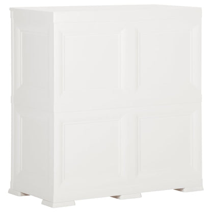 Armadietto in Plastica 79x43x85,5 cm Effetto Legno Bianco - homemem39