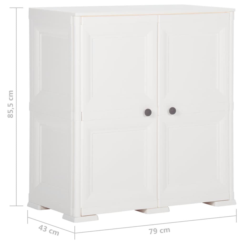 Armadietto in Plastica 79x43x85,5 cm Effetto Legno Bianco - homemem39