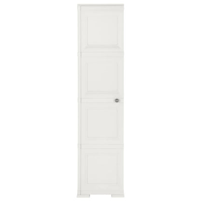 Armadietto in Plastica 40x43x164 cm Effetto Legno Bianco Angora - homemem39