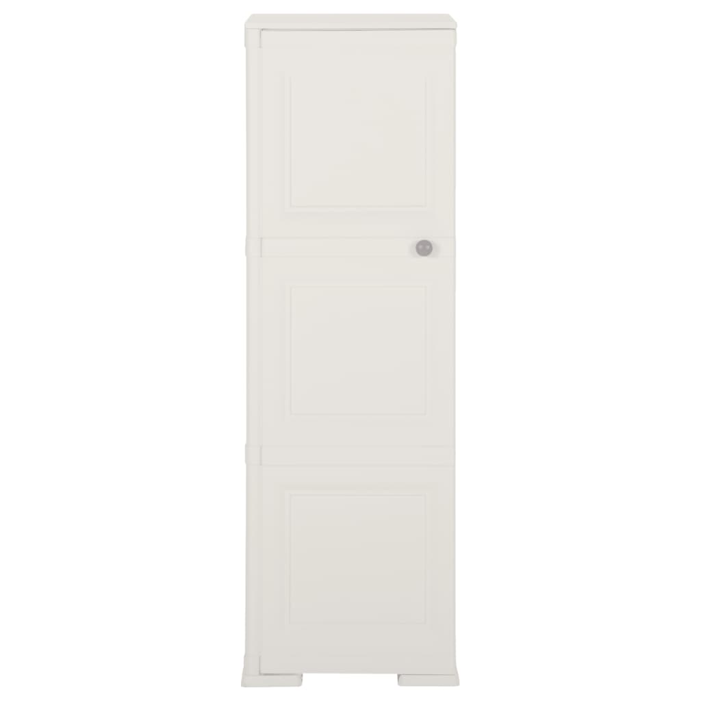 Armadietto in Plastica 40x43x125 cm Effetto Legno Bianco - homemem39