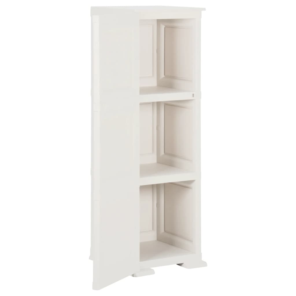 Armadietto in Plastica 40x43x125 cm Effetto Legno Bianco - homemem39