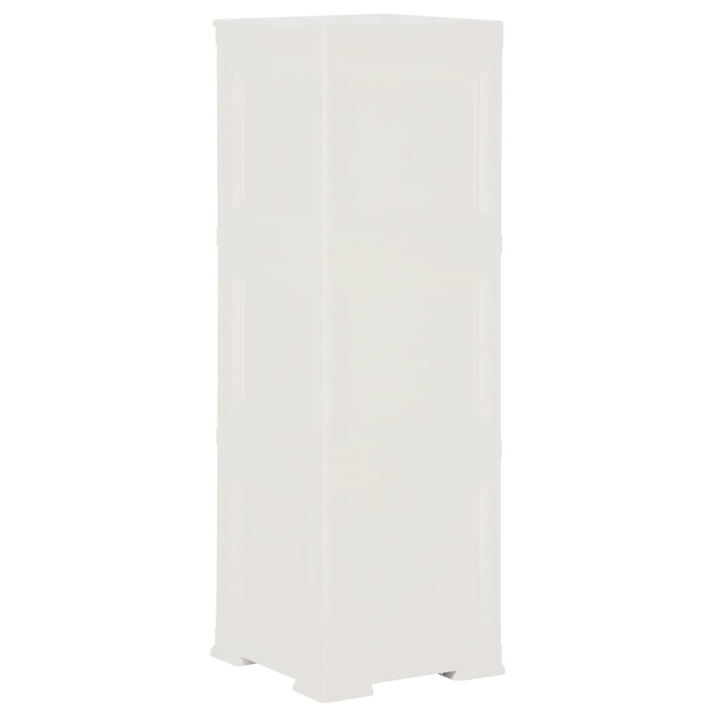 Armadietto in Plastica 40x43x125 cm Effetto Legno Bianco - homemem39