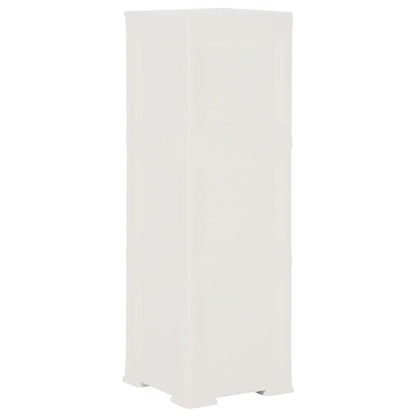 Armadietto in Plastica 40x43x125 cm Effetto Legno Bianco - homemem39