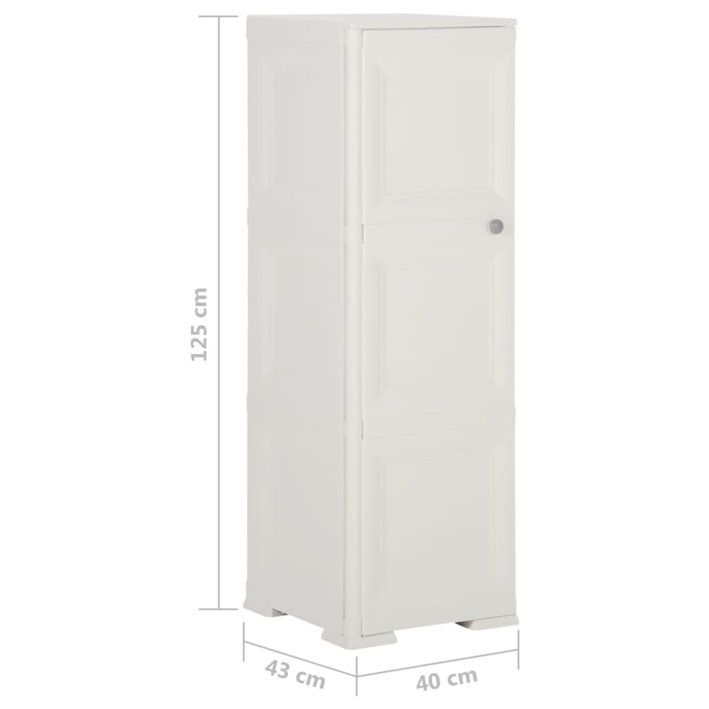 Armadietto in Plastica 40x43x125 cm Effetto Legno Bianco - homemem39