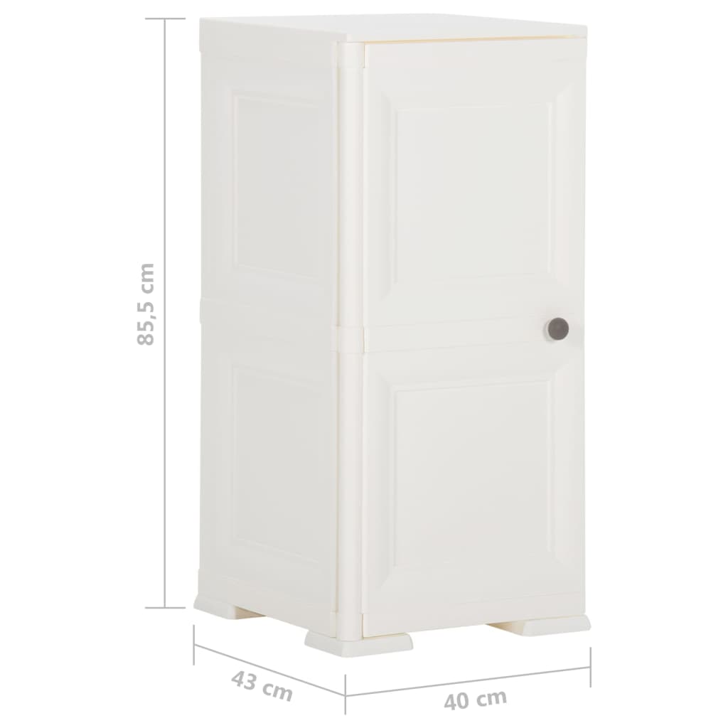 Armadietto in Plastica 40x43x85,5cm Effetto Legno Bianco Angora - homemem39