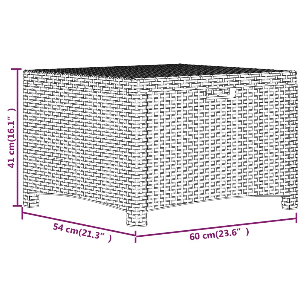 Baule da Giardino 60x54x41 cm in Rattan PP Marrone - homemem39