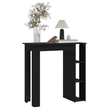 Tavolino da Bar con Ripiani Nero 102x50x103,5cm in Truciolato - homemem39