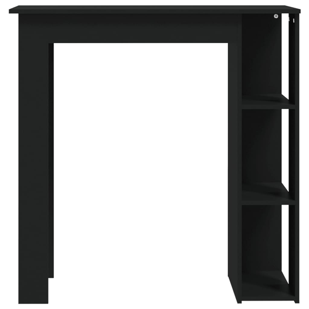 Tavolino da Bar con Ripiani Nero 102x50x103,5cm in Truciolato - homemem39