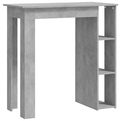 Tavolino da Bar con Ripiani Grigio Cemento 102x50x103,5 cm - homemem39