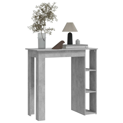 Tavolino da Bar con Ripiani Grigio Cemento 102x50x103,5 cm - homemem39