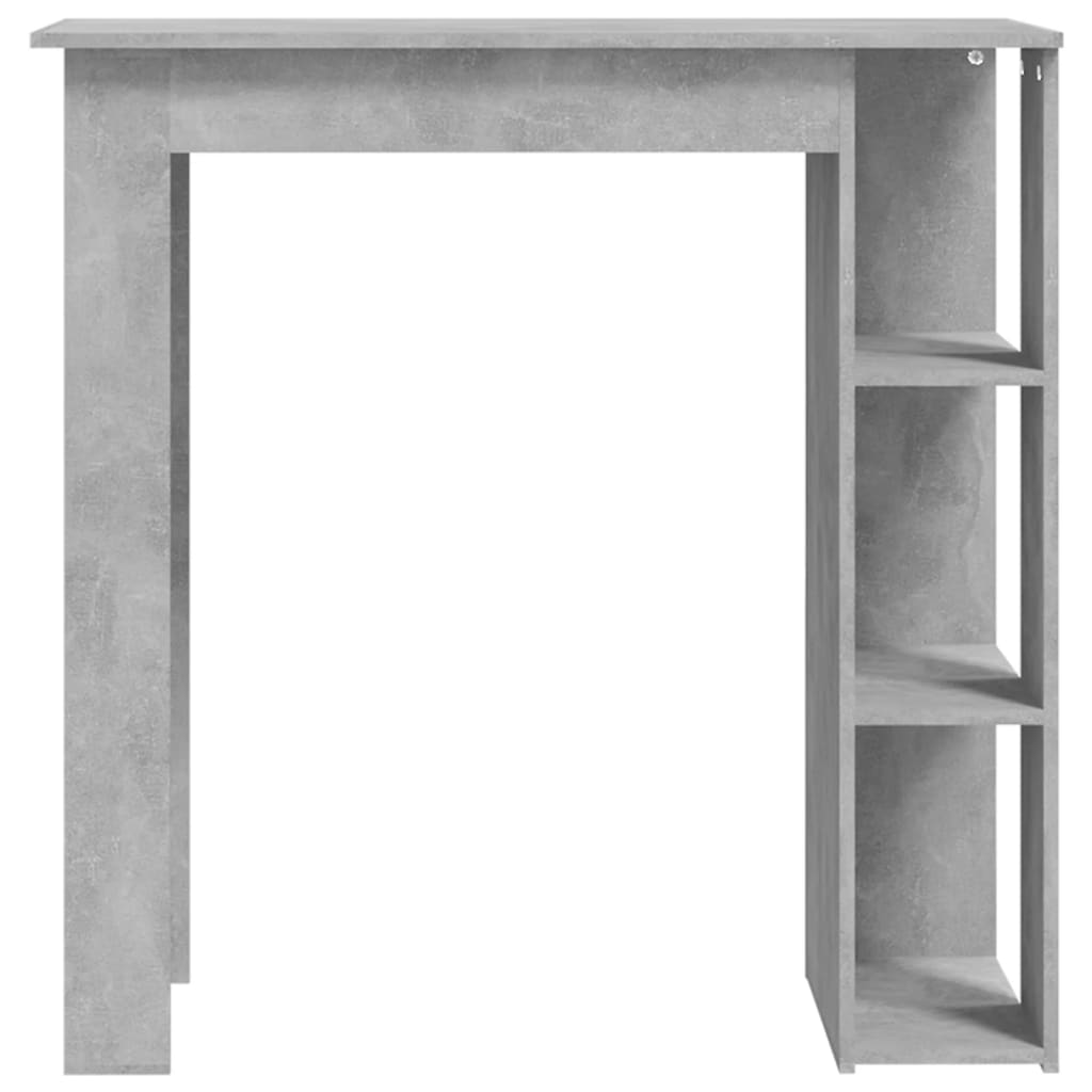 Tavolino da Bar con Ripiani Grigio Cemento 102x50x103,5 cm - homemem39