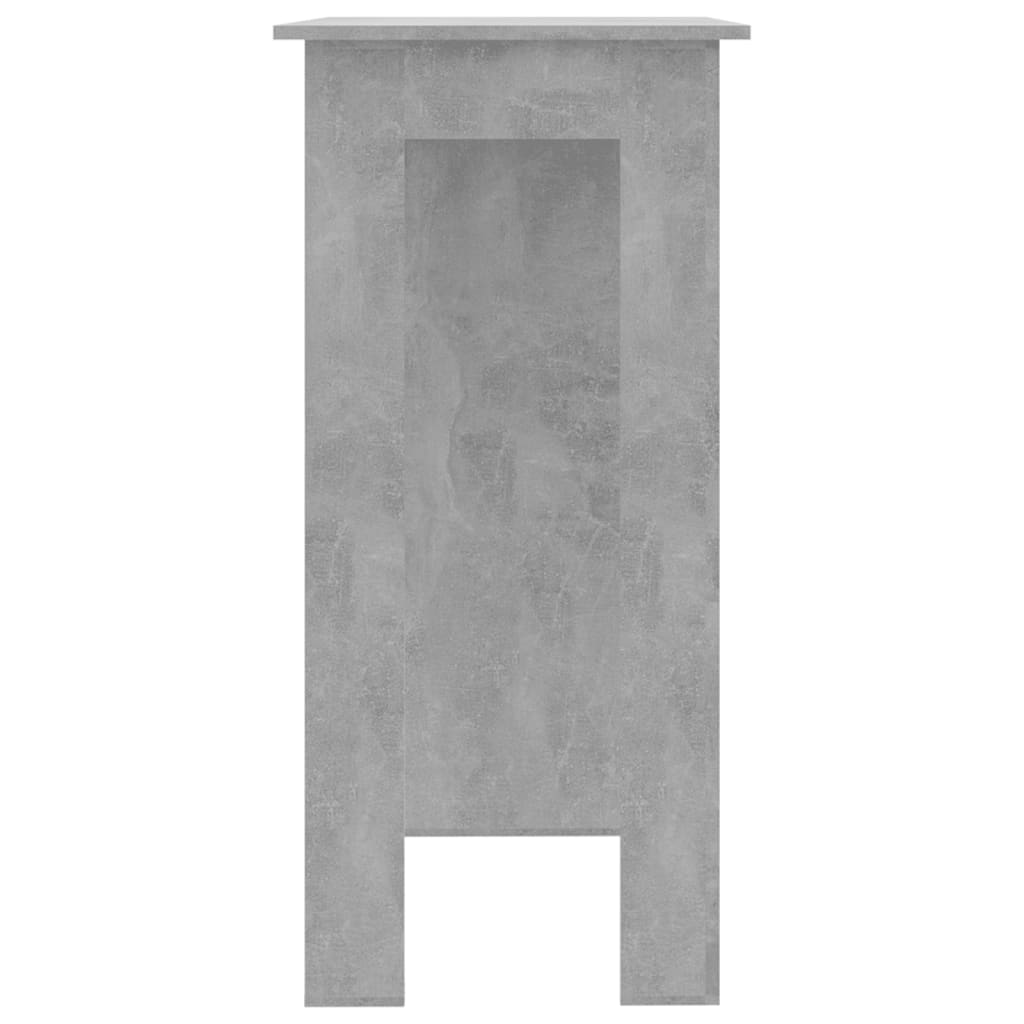 Tavolino da Bar con Ripiani Grigio Cemento 102x50x103,5 cm - homemem39